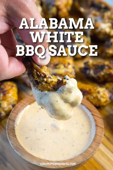 White Bbq Sauce Recipe, Bacon Wrapped Onion Rings, Bacon Wrapped Onion, Alabama White Bbq Sauce, Alabama White Sauce, White Bbq Sauce, Homemade Bbq Sauce Recipe, White Sauce Recipes, Barbecue Sauce Recipes