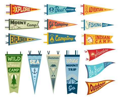 Family Stock Photo, Sport Banner, Pennant Flags, Nerd Shirts, Sport Club, Camping Recipes, Pennant Flag, Tattoo Illustration, Summer Camping