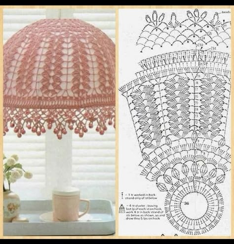 Victorian Crochet Patterns, Crochet Lampshade, Crochet Lamp, Háčkované Lemy, Crochet Stitches Diagram, Mode Crochet, Crochet Goodies, Crochet Borders, Crochet For Home