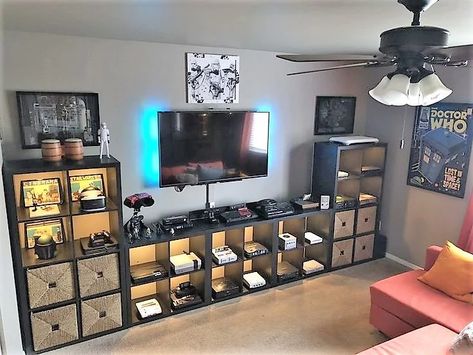 Gaming Room Design and Storage | West Coast Self-Storage Ultimate Gaming Room, Boys Game Room, Retro Games Room, Nerd Room, Hangout Room, Room Decoration Ideas, Video Game Room Design, Living Room Setup, Video Game Rooms