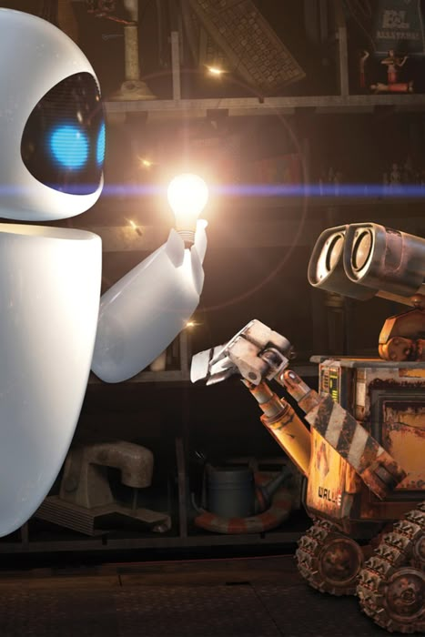 Walle Y Eva, Walle And Eva, Deco Disney, Wall E Eve, Animation Disney, Disney Wall, Film Disney, Walt Disney Pictures, Wall E