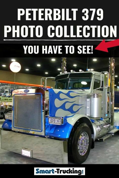 The 379 Peterbilt Photo Collection: The Classic King of the Highway. A must see photo gallery of the iconic semi truck, the Peterbilt 379! Although the 379 Peterbilt is no longer manufactured by the company, the resale value of this big rig remains solid. The 379 Pete, King of the Road! #peterbilt #bigrig #semitruck #trucking #trucker #truckdriver #trucks 379 Peterbilt, Custom Big Rig, King Of The Road, Trucking Business, Custom Big Rigs, Peterbilt 379, Cab Over, Show Trucks, Peterbilt Trucks