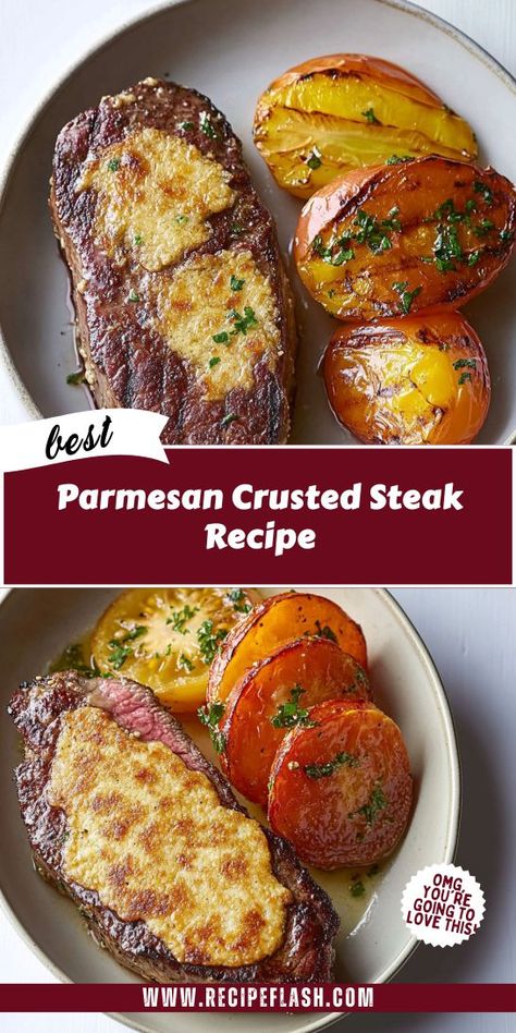 Want to make dinner feel gourmet? The Parmesan Crusted Steak Recipe transforms a simple steak into a mouthwatering masterpiece! With its rich flavors and satisfying crunch, this dish is sure to impress. Don’t forget to save it for your next steak dinner ideas! New York Strip Steak Recipes, Crusted Steak Recipe, Parmesan Crusted Steak, Steak Dinner Ideas, Crusted Steak, Strip Steaks, Strip Steak Recipe, Parmesan Crusted, Steak Recipe