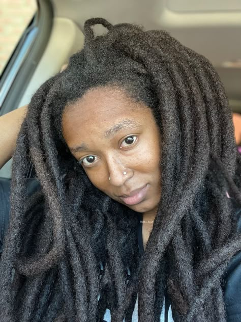 #locjourney #locs #longhair Large Locs Black Women, Large Locs, Wicks Locs, Long Locs Black Women, Freeform Locs, Thick Locs, Free Form Locs, Thick Dreads, Hair Like Wool