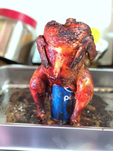 BBQ Pepsi Can Chicken - The Not So Creative Cook Chicken Rub Recipes, Chicken Sitting, Carrots And Dates, Dates Cake, Pepsi Can, Best Chicken Dishes, French Apple Cake, Chicken Rub, Beer Can Chicken