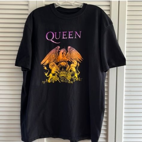 Authentic Queen Crest Tee. Licensed by Queen Queen Shop, Cotton Tee, Queen, Closet, Black