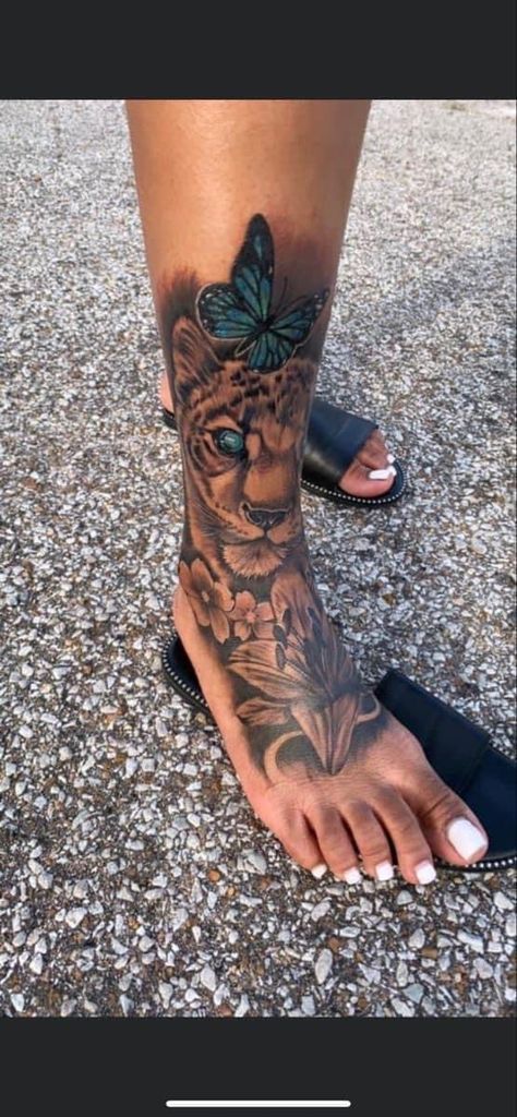 Tattoos For Women Black Women, Foot And Shin Tattoos For Women, Shin Tattoo Black Women, Foot Leg Tattoos For Women, Foot Sleeve Tattoo, Leg Cover Up Tattoos For Women, Foot Cover Up Tattoos For Women, Thigh Cover Up Tattoo Women, Black Women With Tattoos