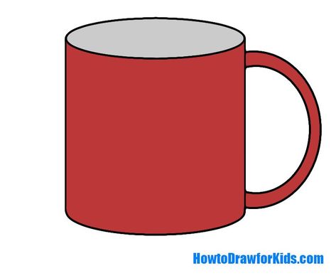 How to Draw a Mug Mug Drawing Ideas, Body Parts Preschool, Mug Drawing, Drawing Kids, Cute Designs To Draw, Simple Drawings, Coffee Drawing, Kids Cups, Drawing Tutorial Easy