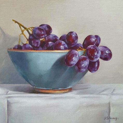 Grape Bowl, Grape Painting, Large Scale Art, Still Life Oil Painting, Fruit Painting, Still Life Drawing, Tea Art, Painting Still Life, Still Life Art