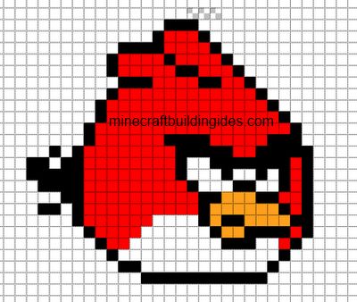 Pixel Art Templates: Angry bird red Grille Pixel Art, Pixel Art Minecraft, Image Pixel Art, Modele Pixel Art, Easy Pixel Art, Pixel Art Templates, Pixel Art Grid, Pix Art, Graph Paper Art