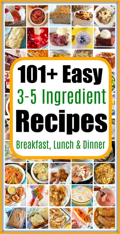 These 3 to 5 few ingredient recipes are perfect when you need an easy and quick meal for dinner. Throw together one pot meals are my jam I tell you! 3 Ingredient Recipes Dinner Cheap, Easy Few Ingredient Meals, Few Ingredient Meals, 4 Ingredient Recipes Dinner, Recipes For Beginner Cooks, 5 Ingredient Or Less Recipes, Quick Easy Healthy Meals, 4 Ingredient Recipes, 5 Ingredient Dinners