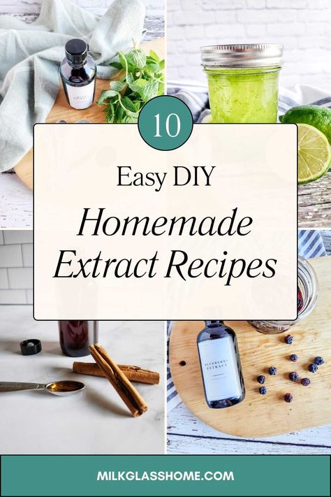 Elevate your baking with these 10 pure, flavorful homemade extracts! Learn how to preserve the essence of your harvest to save money, give the best homemade gifts, and get creative in the kitchen! Homemade Butter Extract, How To Make Extracts, How To Make Extracts Homemade, Homemade Extracts Recipes, Extract Recipe Homemade, Vanilla Extract Recipe Homemade, Infused Gifts, Vanilla Extract Recipes, Diy Vanilla Extract