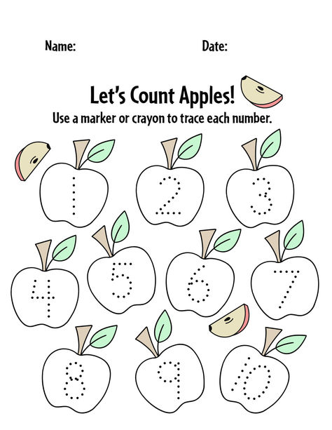 Print 10 Free Apple Worksheets for Preschool!  Apple Worksheets for Preschool | Apple Activities | Apple Theme | Apple Printables for Preschool Pre K Apple Worksheets, Apple Preschool Printables, Apples Curriculum Preschool, Numbers Theme Preschool Activities, Apples Worksheet Preschool, Apple For Preschool, Counting Apples Free Printable, Preschool Activities Fall Theme, Apple Number Tracing