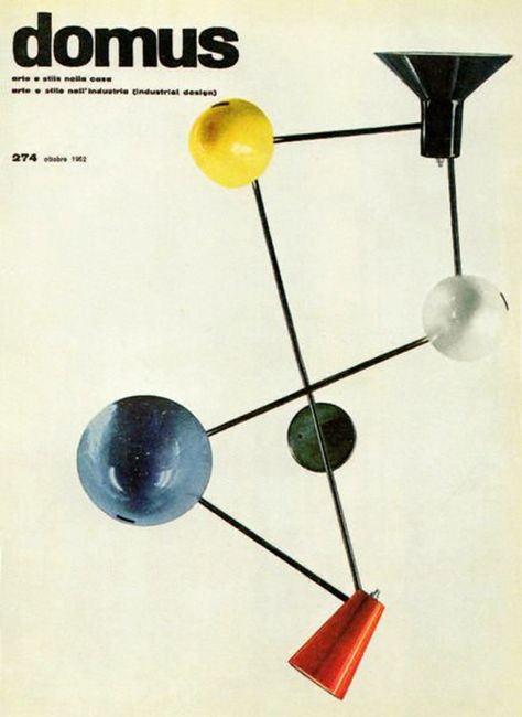 Gino Sarfatti, lamp “191” on the cover of Domus, 1951. Made by Arteluce 1951 Vintage Lamp Illustration, Gino Sarfatti Lamp, Mechanical Calculator, Vintage Mid Century Lamps, Floral Furniture, Pattern Photography, Gino Sarfatti, Lighting Logo, Italian Lighting