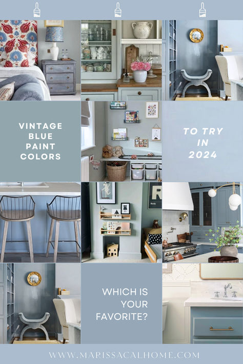 Photo grid with various popular light vintage blue paint colors Off White Blue Paint, Robins Egg Blue Decor, Behr French Colony Paint, Dusty French Blue Paint, Parisian Blue Paint, Sherwin Williams Muted Blue, Antique Blue Paint Color, Light Blue Behr Paint Colors, Benjamin Moore French Blue