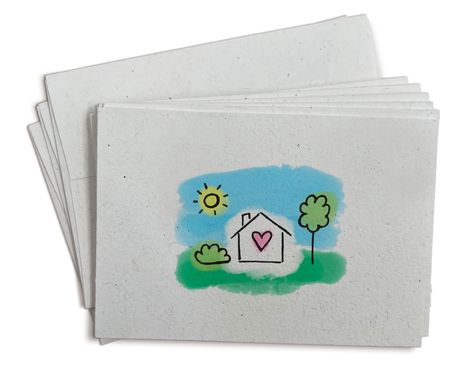 Thank You Writing, New Home Cards, Greeting Card Envelope, Cards With Envelopes, Change Of Address, Heart Cards, Watercolor Cards, Little House, Greetings Cards