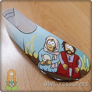 Boaz (Ruth 4) | Make 2 - Jesus Without Language Boaz And Ruth, Ruth And Boaz, Ruth Bible, Ruth And Naomi, Story Crafts, Book Of Ruth, Preschool Bible Lessons, Paper Shoes, Toddler Class