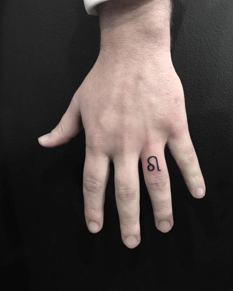 Leo Zodiac sign tattoo on the ring finger. Zodiac Finger Tattoo, Zodiac Sign Tattoo, Zodiac Signs Leo Tattoo, Finger Tattoos For Couples, About Leo, Leo Zodiac Tattoos, Leo Tattoo Designs, Tattoo For Boyfriend, Cute Finger Tattoos