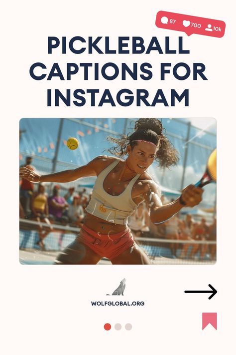 Active woman playing pickleball on a court, with social media engagement icons and text overlay.
Graphic with motivational pickleball quotes and emojis, advertising more content to unlock.
An advertisement featuring a smiling woman with a laptop promoting an Instagram engagement pod. Pickleball Quotes, Instagram Boost, Partner Quotes, Double Team, Instagram Games, Captions For Instagram, Just A Game, Meaning Of Love, One Liner