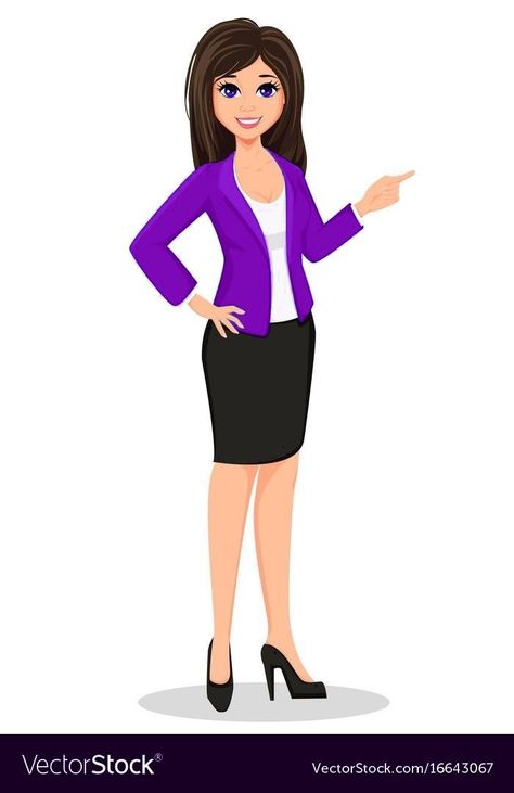 Business Woman In Office, Business Woman Cartoon, Woman In Office, Office Characters, Office Attire Women, Woman Cartoon, Casual Attire For Women, Women Cartoon, Beautiful Brunette