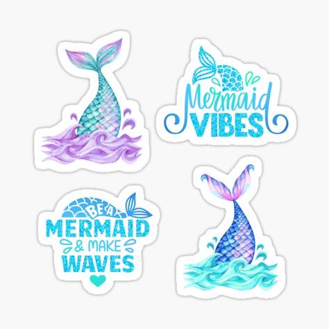 Mermaid Stickers Printable, Beach Stickers, Mermaid Quotes, Mermaid Theme Birthday Party, Mermaid Sticker, Mermaid Vibes, Lagoona Blue, Mermaid Lover, Mermaid Theme Birthday