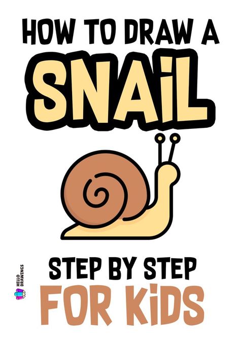 How to Draw a Snail | Simple Guide for Kids Snail Drawing Simple, Animal Drawing Tutorial, Easy Animal Drawings, Easy Animals, Little Creatures, Easy Drawings For Kids, Animal Drawing, Drawing Tutorial Easy, Learn How To Draw