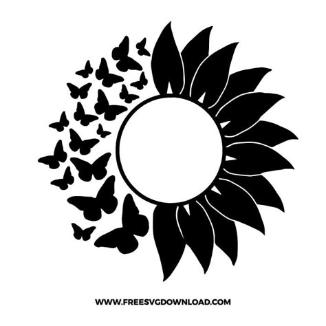 Butterfly Sunflower, Decal Ideas, Cricut Project Ideas, Cricut Images, Butterflies Svg, Cricut Projects Beginner, Cricut Joy, Cricut Craft Room, Flower Svg