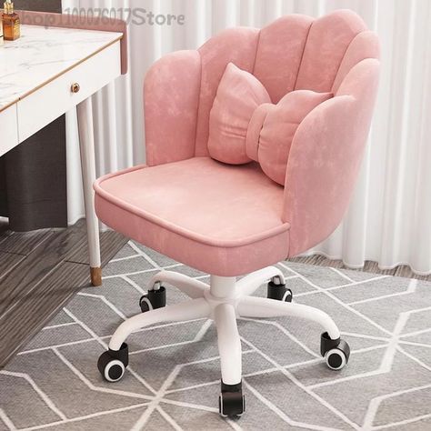 Home chair backrest comfortable study seat female student cute makeup swivel chair desk bedroom dormitory computer chair Sofa For Makeup Studio, Aesthetic Chairs For Desk Study, Aesthetic Desk Chairs Bedroom, Comfortable Chair For Study Table, Aesthetic Chairs For Desk, Chair For Study Table, Kids Chair Design, Study Table Chair, Dove Sensitive Skin