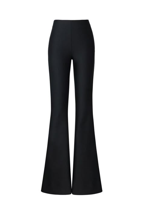 Black Bell Bottoms, Black High Waisted Pants, Black Flare Pants, Bell Pants, Scuba Knit, Black Bustier, Easy Outfit, Set Outfits, Black Flare