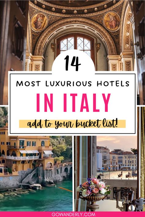 A list of 14 top-tier luxury hotels across Italy, ideal for those planning an upscale vacation. Italy Shopping Luxury, Best Hotels In Italy, Italy Travel Destinations, Italian Getaway, Hotels In Italy, Hotel Roma, Best Places In Italy, Travel In Italy, European Hotel