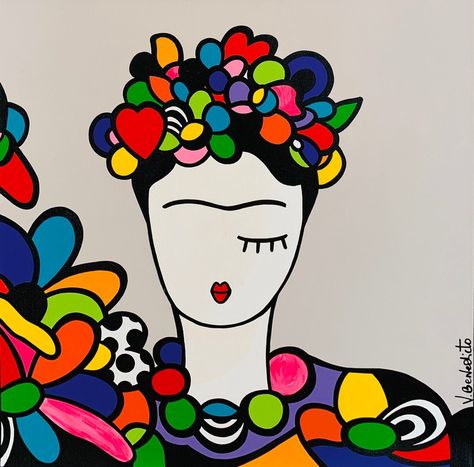 Frida Kahlo Inspired Art, Romero Britto Art, Britto Art, Cubist Portraits, Styrofoam Art, Modern Art Acrylic, Painting Styles, Idee Cricut, Cubist Art