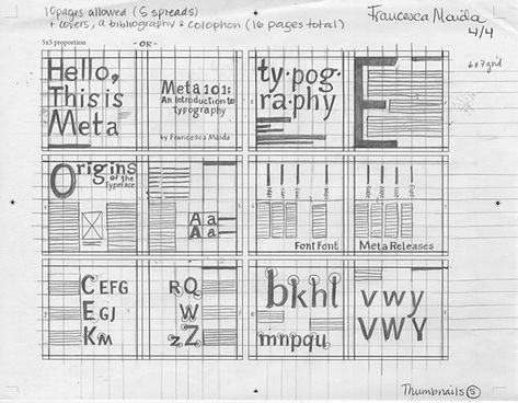 Type Sketchbook, Erik Spiekermann, Flat Plan, Typography Magazine, Layout Sketch, Thumbnail Sketches, Gcse Art Sketchbook, Poster Fonts, Leaflet Design