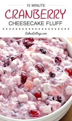 Cranberry Cheesecake Fluff Salad – delicious, absolutely loaded with cranberries tossed in a thick, rich and creamy cheesecake mixture, a must have for Thanksgiving and Christmas family get-togethers Cranberry Cheesecake Fluff, Cheesecake Fluff Salad, Cranberry Fluff Salad, Holiday Cooking Christmas, Cheesecake Mixture, Cheesecake Fluff, Cranberry Salad Recipes, Cranberry Fluff, Fluff Salad Recipes