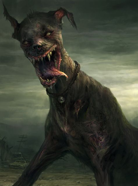 Wasteland 2 Arte Zombie, Demon Dog, Zombie Monster, Ugly Dogs, Zombie Art, Monster Concept Art, Scary Art, Creepy Art, Cthulhu