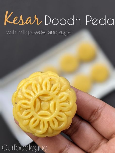 Kesar Peda Recipe, Milk Powder Peda Recipe, Milk Powder Recipes, Kesar Peda, Desi Desserts, Miniature Desserts, Peda Recipe, Asian Coleslaw, Chennai Wedding