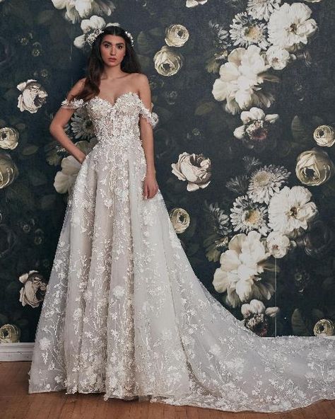 Find your classic wedding dress | Calla Blanche Calla Blanche Wedding Dress, Blanche Wedding Dress, Light Pink Wedding Dress, Calla Blanche, Off The Shoulder Wedding Dress, Shoulder Wedding Dress, Sparkly Wedding Dress, Wedding Dress With Pockets, Wedding Dresses With Flowers