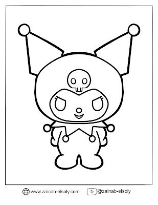 Kuromi free coloring page Sanrio Characters Coloring Pages, Coloring Pages Hello Kitty, Hello Kitty Keroppi, Chinese New Year Flower, Easy Coloring Pages, Big Bags, Sanrio Characters, My Melody, Free Coloring Pages