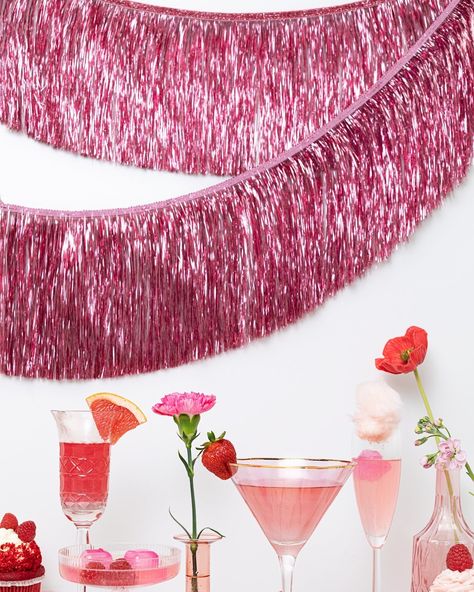 Glam up your next event with this stunning pink tinsel garland 💖 Click the link in our bio to shop all your pink party supplies ✨ Hen Do Decorations, Birthday Moodboard, Fringe Garland, Hen Do Party, Pink Party Supplies, Hen Party Decorations, Moms 60th, Party Girlande, Decorations Birthday Party