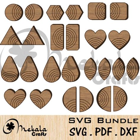 Laser Cut Wood Jewelry, Unique Stud Earrings, Laser Cut Wood Earrings, Earring Svg, Wood Earrings Stud, Wood Earring, Laser Engraved Ideas, Stud Earrings Unique, Laser Cut Earrings