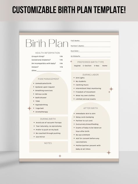 Birth Plan Uk, Birth Plan Examples, Doula Tips, Antenatal Care, Birth Plan Checklist, Delayed Cord Clamping, Unmedicated Birth, Birth Plan Template, Birth Partner