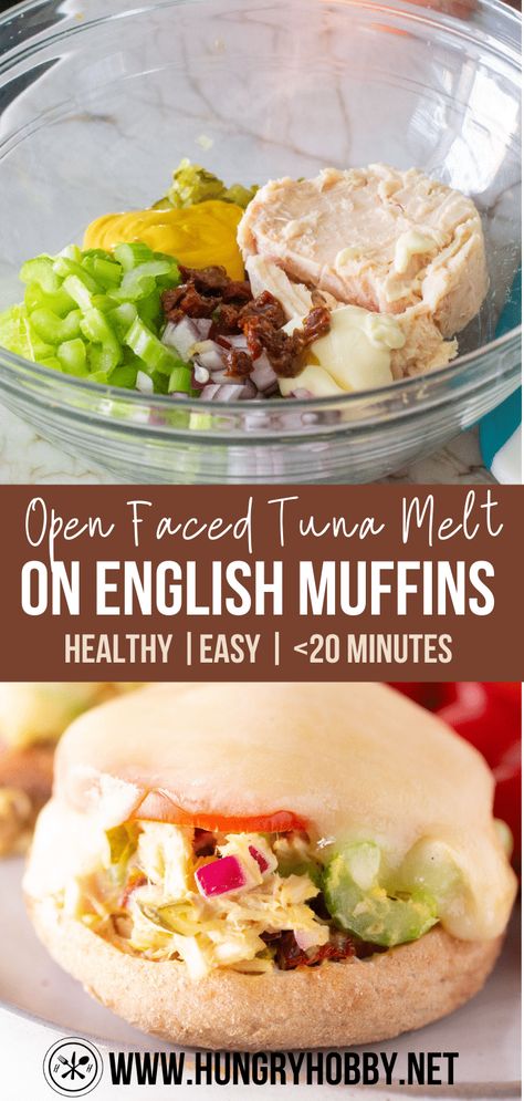 Healthy English Muffin, Tuna Melt Recipe, Dinner Casserole Recipes, Healthy Tuna, Tuna Melt, Seafood Recipes Healthy, Tuna Melts, English Muffins, Salmon Dishes