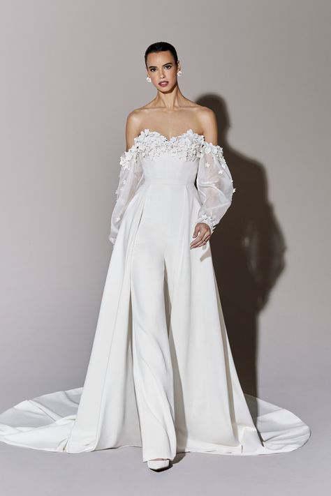 Justin Alexander Bridal Spring 2024 [PHOTOS] – WWD Plus Size Courthouse Wedding, Pantsuit Wedding Dress, Pantsuit Wedding, Wedding Gown Trends, Justin Alexander Bridal, Justin Alexander Signature, Courthouse Wedding Dress, Girls Bridesmaid Dresses, Satin Ball Gown