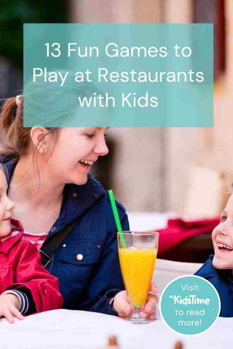 games to play at restaurants with kids Games For Restaurants, Games To Play At A Restaurant, Restaurant Kids Activities, Ideas For Restaurant, Games To Play Inside, Dinner Table Games, Elementary Games, Easy Games For Kids, Family Games To Play