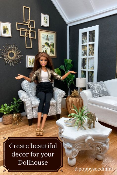 Modern Barbie Furniture, Barbie Doll Apartment Diy, Barbie Dream House Makeover Diy, How To Build A Barbie Doll House, Refurbished Barbie House, Barbie Miniatures Diy, 1/6 Scale Dollhouse Diy, Barbie Doll Diy Furniture, How To Make Barbie Furniture