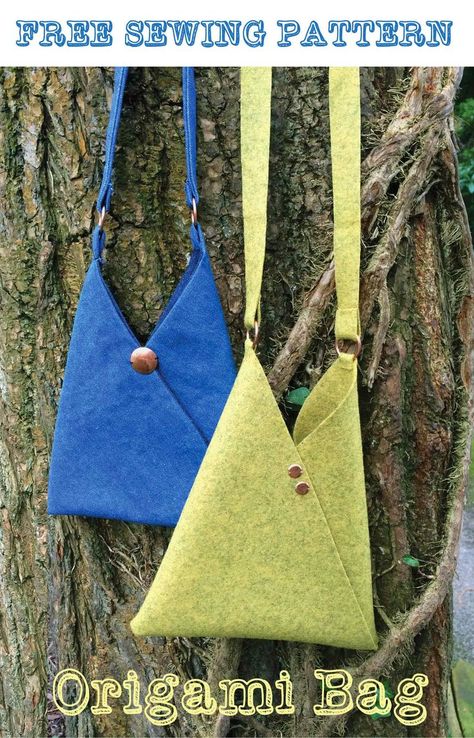 Free sewing pattern for an easy cross the body bag from Sew Different. Make lined or single skin. Have a look at the blog post for pictures and "how to" Folded Bag, Train Ticket, Origami Bag, Sac Diy, Free Sewing Pattern, Sew Ins, Trendy Sewing, Curtain Rings, Long Journey