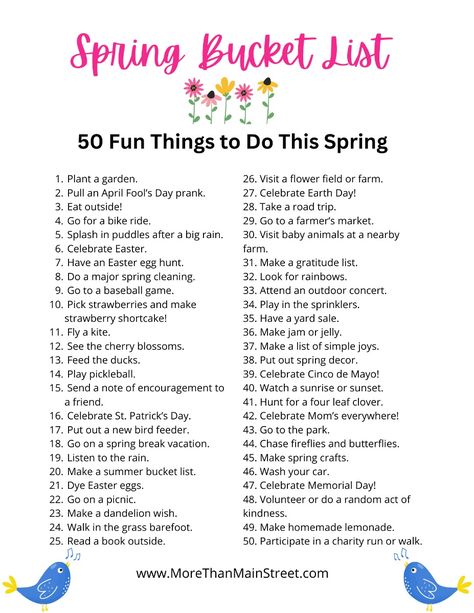 Save this fun spring bucket list or create your own with our easy to use bucket list template. things to do this spring | Things to do in spring | things to do in springtime | spring activities | bucket list for families | bucket list for couples | spring activities | spring bucket list ideas | spring bucket list aesthetic | spring bucket list for friends | spring bucket list printable | spring bucket list PDF | free checklist | spring bucket list 2024 | spring bullet journal | things to do with friends | best friends bucket list April Bucket List 2024, Outdoor Bucket List, April Bucket List Ideas, Spring Family Bucket List, Spring Bucket List For Families, Easter Bucket List, Spring Bucket List Ideas, Spring Bucket List For Adults, Spring To Do