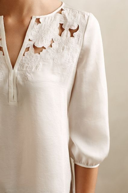 White Tops For Women, Áo Blu, Salwar Kamiz, Stitch Fix Inspiration, Peasant Blouse, Cut Work, Stitch Fix Style, Mode Inspiration, White Blouse