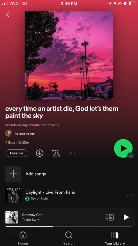 Playlist To Listen To On Spotify, Sunset Playlist, Spotify Playlist Covers Sunset, Songs To Scream In The Car Playlist, Sunset Aesthetic Songs, Getaway Car, Spotify Playlist, Listening To Music, Study Motivation