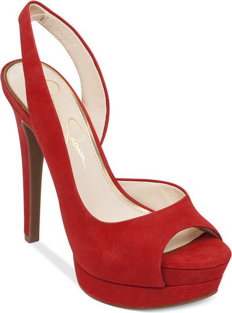 Jessica Simpson Heels, Lipstick Red, Shoes Platform, Red High, Red Heels, Slingbacks, Jessica Simpson Shoes, Gorgeous Shoes, Hot Shoes