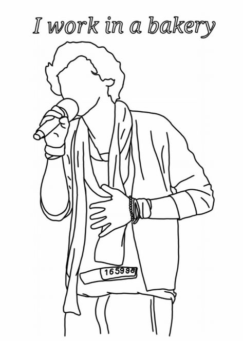 Harry Styles Outline, One Direction Cartoons, One Direction Drawings, Harry Styles Drawing, Gambar One Direction, Arte Grunge, Harry Styles Cute, One Direction Humor, Christmas Wood Crafts